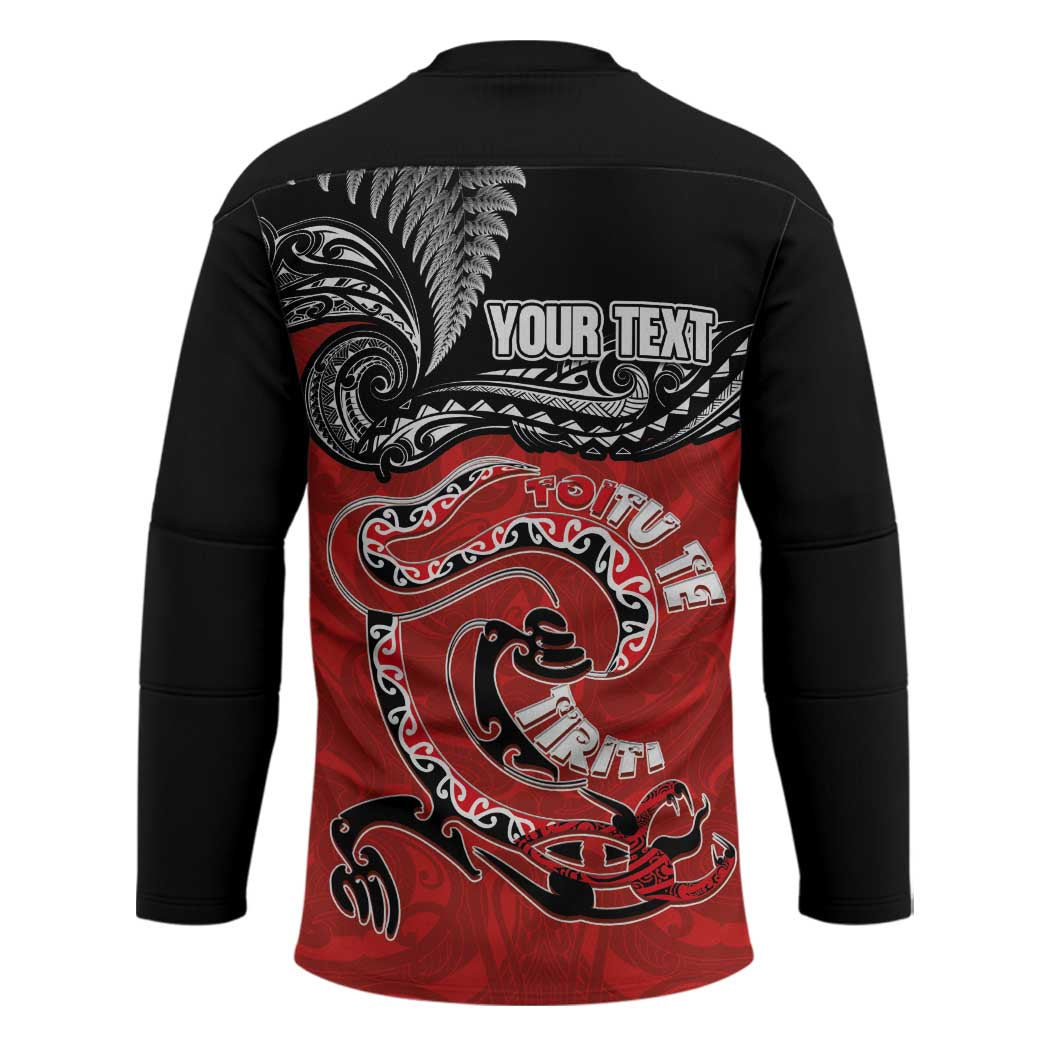 Personalised Aotearoa Toitu Te Tiriti Hockey Jersey Taniwha Tribal Motifs LT03 - Polynesian Pride