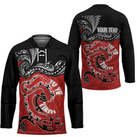 Personalised Aotearoa Toitu Te Tiriti Hockey Jersey Taniwha Tribal Motifs LT03 - Polynesian Pride