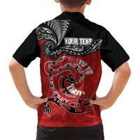 Personalised Aotearoa Toitu Te Tiriti Kid Hawaiian Shirt Taniwha Tribal Motifs LT03 - Polynesian Pride