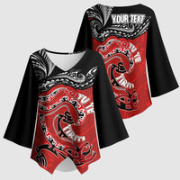 Personalised Aotearoa Toitu Te Tiriti Kimono Sleeve Blouse Taniwha Tribal Motifs LT03 - Polynesian Pride