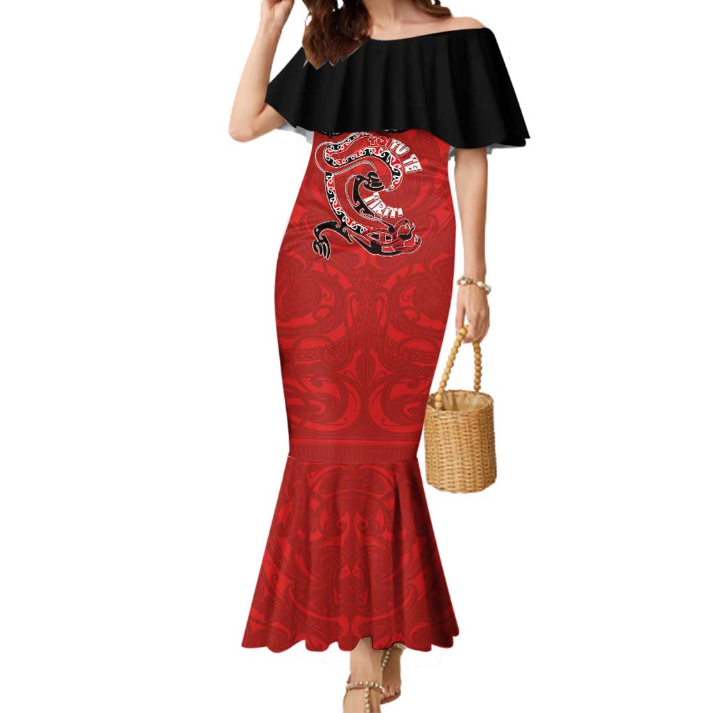 Personalised Aotearoa Toitu Te Tiriti Mermaid Dress Taniwha Tribal Motifs LT03 Women Multicolor - Polynesian Pride