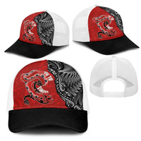 Aotearoa Toitu Te Tiriti Mesh Trucker Cap Taniwha Tribal Motifs LT03 - Polynesian Pride