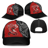 Aotearoa Toitu Te Tiriti Mesh Trucker Cap Taniwha Tribal Motifs LT03 - Polynesian Pride
