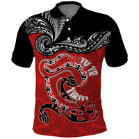 Personalised Aotearoa Toitu Te Tiriti Polo Shirt Taniwha Tribal Motifs