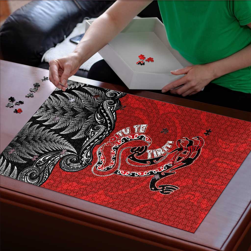 Aotearoa Toitu Te Tiriti Puzzle Taniwha Tribal Motifs