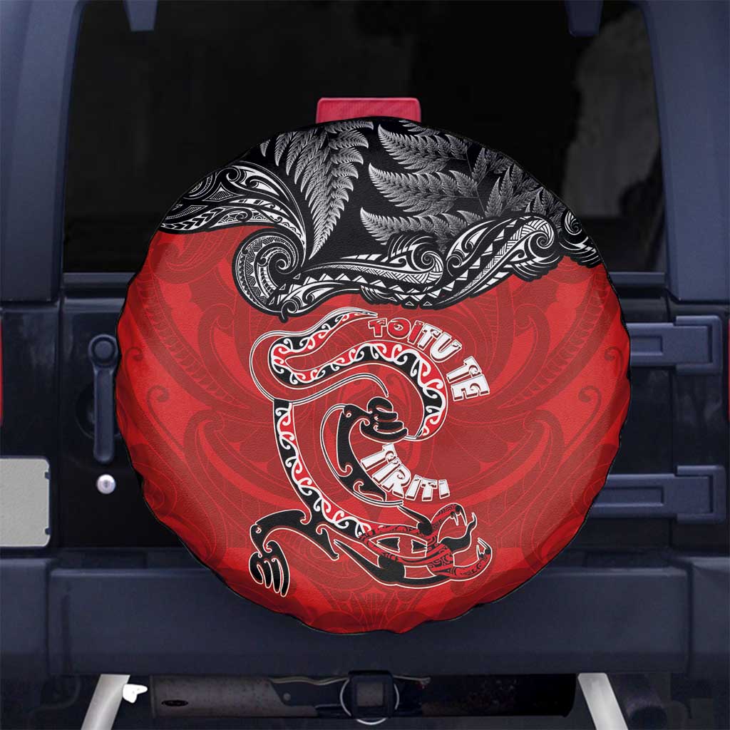 Aotearoa Toitu Te Tiriti Spare Tire Cover Taniwha Tribal Motifs LT03 No hole Multicolor - Polynesian Pride