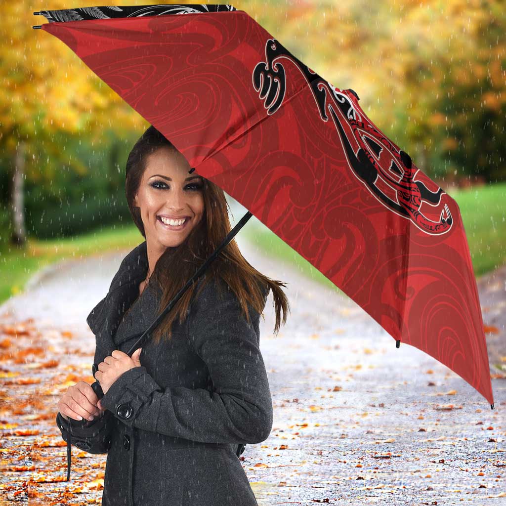 Aotearoa Toitu Te Tiriti Umbrella Taniwha Tribal Motifs LT03 - Polynesian Pride