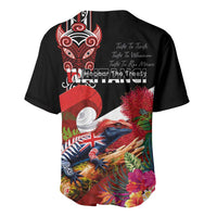 Aotearoa Toitu Te Tiriti Baseball Jersey Waitangi-Honour The Treaty NZ Tuatara and Plants