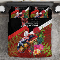 Aotearoa Toitu Te Tiriti Bedding Set Waitangi-Honour The Treaty NZ Tuatara and Plants