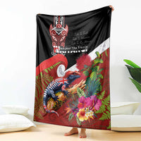 Aotearoa Toitu Te Tiriti Blanket Waitangi-Honour The Treaty NZ Tuatara and Plants LT03 - Polynesian Pride