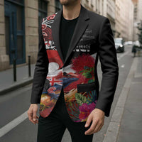 Aotearoa Toitu Te Tiriti Blazer Waitangi-Honour The Treaty NZ Tuatara and Plants LT03 - Polynesian Pride