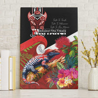 Aotearoa Toitu Te Tiriti Canvas Wall Art Waitangi-Honour The Treaty NZ Tuatara and Plants LT03 Without Frame Multicolor - Polynesian Pride