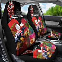 Aotearoa Toitu Te Tiriti Car Seat Cover Waitangi-Honour The Treaty NZ Tuatara and Plants LT03 - Polynesian Pride