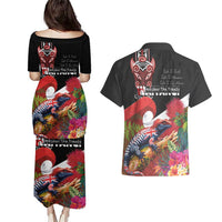 Aotearoa Toitu Te Tiriti Couples Matching Puletasi and Hawaiian Shirt Waitangi-Honour The Treaty NZ Tuatara and Plants