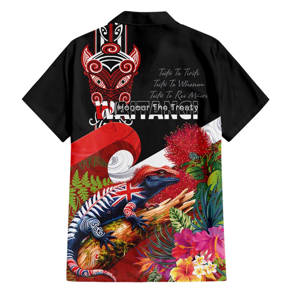 Aotearoa Toitu Te Tiriti Family Matching Mermaid Dress and Hawaiian Shirt Waitangi-Honour The Treaty NZ Tuatara and Plants LT03 - Polynesian Pride