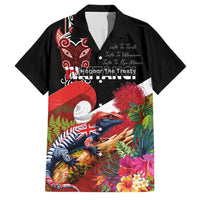 Aotearoa Toitu Te Tiriti Family Matching Puletasi and Hawaiian Shirt Waitangi-Honour The Treaty NZ Tuatara and Plants LT03 Dad's Shirt - Short Sleeve Multicolor - Polynesian Pride