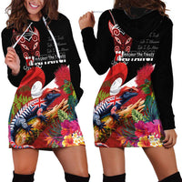 Aotearoa Toitu Te Tiriti Hoodie Dress Waitangi-Honour The Treaty NZ Tuatara and Plants LT03 - Polynesian Pride