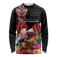 Aotearoa Toitu Te Tiriti Long Sleeve Shirt Waitangi-Honour The Treaty NZ Tuatara and Plants LT03 Unisex Multicolor - Polynesian Pride