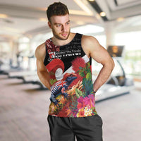Aotearoa Toitu Te Tiriti Men Tank Top Waitangi-Honour The Treaty NZ Tuatara and Plants LT03 Multicolor - Polynesian Pride