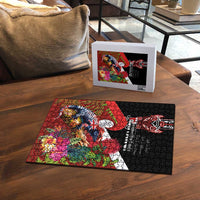 Aotearoa Toitu Te Tiriti Puzzle Waitangi-Honour The Treaty NZ Tuatara and Plants LT03 - Polynesian Pride