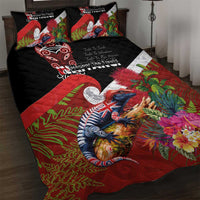 Aotearoa Toitu Te Tiriti Quilt Bed Set Waitangi-Honour The Treaty NZ Tuatara and Plants LT03 Multicolor - Polynesian Pride