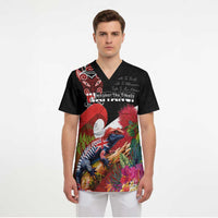 Aotearoa Toitu Te Tiriti Scrub Top Waitangi-Honour The Treaty NZ Tuatara and Plants LT03 - Polynesian Pride