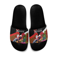 Aotearoa Toitu Te Tiriti Slide Sandals Waitangi-Honour The Treaty NZ Tuatara and Plants LT03 Multicolor - Polynesian Pride