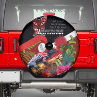 Aotearoa Toitu Te Tiriti Spare Tire Cover Waitangi-Honour The Treaty NZ Tuatara and Plants LT03 - Polynesian Pride