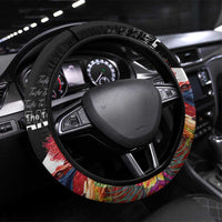 Aotearoa Toitu Te Tiriti Steering Wheel Cover Waitangi-Honour The Treaty NZ Tuatara and Plants LT03 Universal Fit Multicolor - Polynesian Pride
