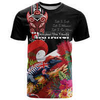 Aotearoa Toitu Te Tiriti T Shirt Waitangi-Honour The Treaty NZ Tuatara and Plants LT03 Multicolor - Polynesian Pride