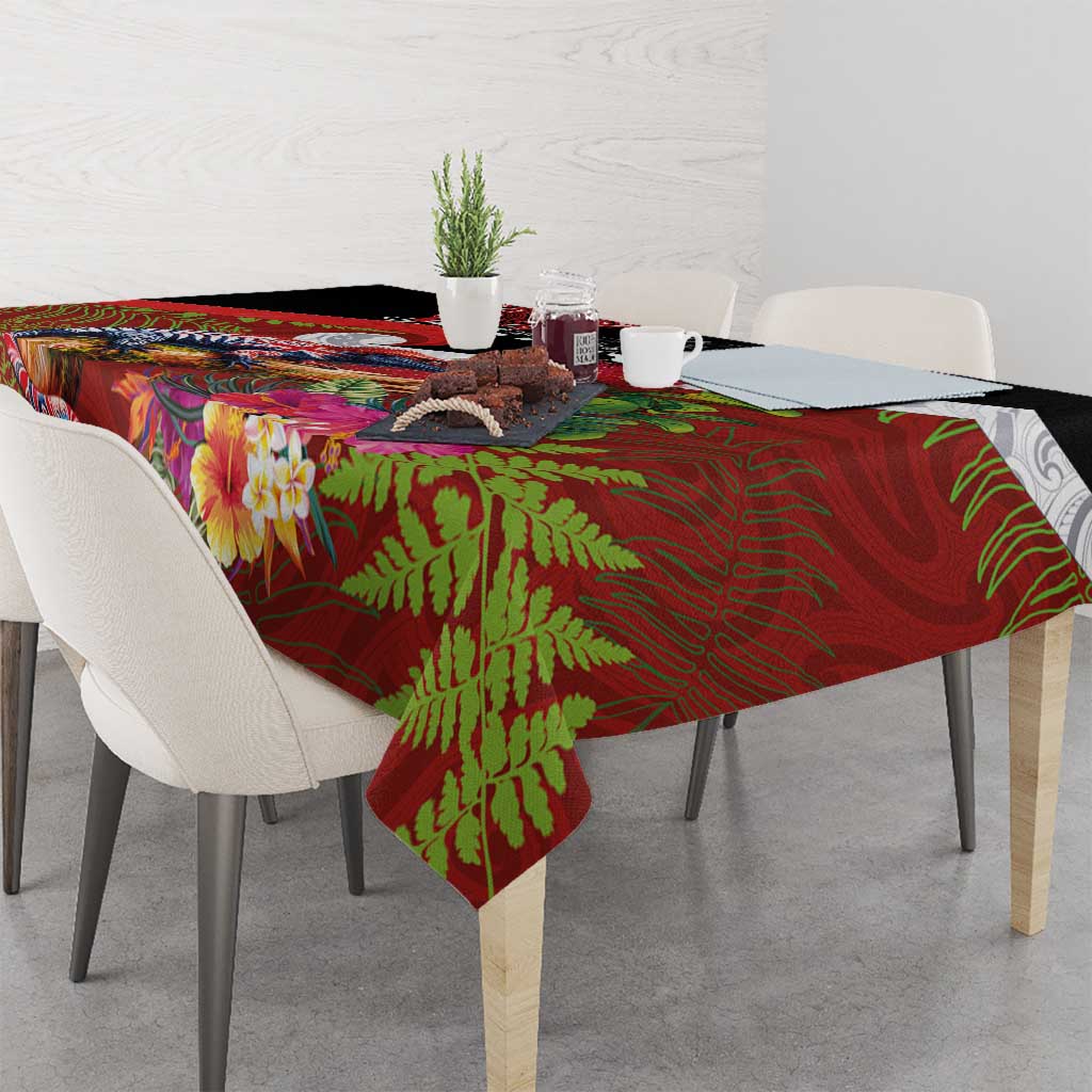 Aotearoa Toitu Te Tiriti Tablecloth Waitangi-Honour The Treaty NZ Tuatara and Plants