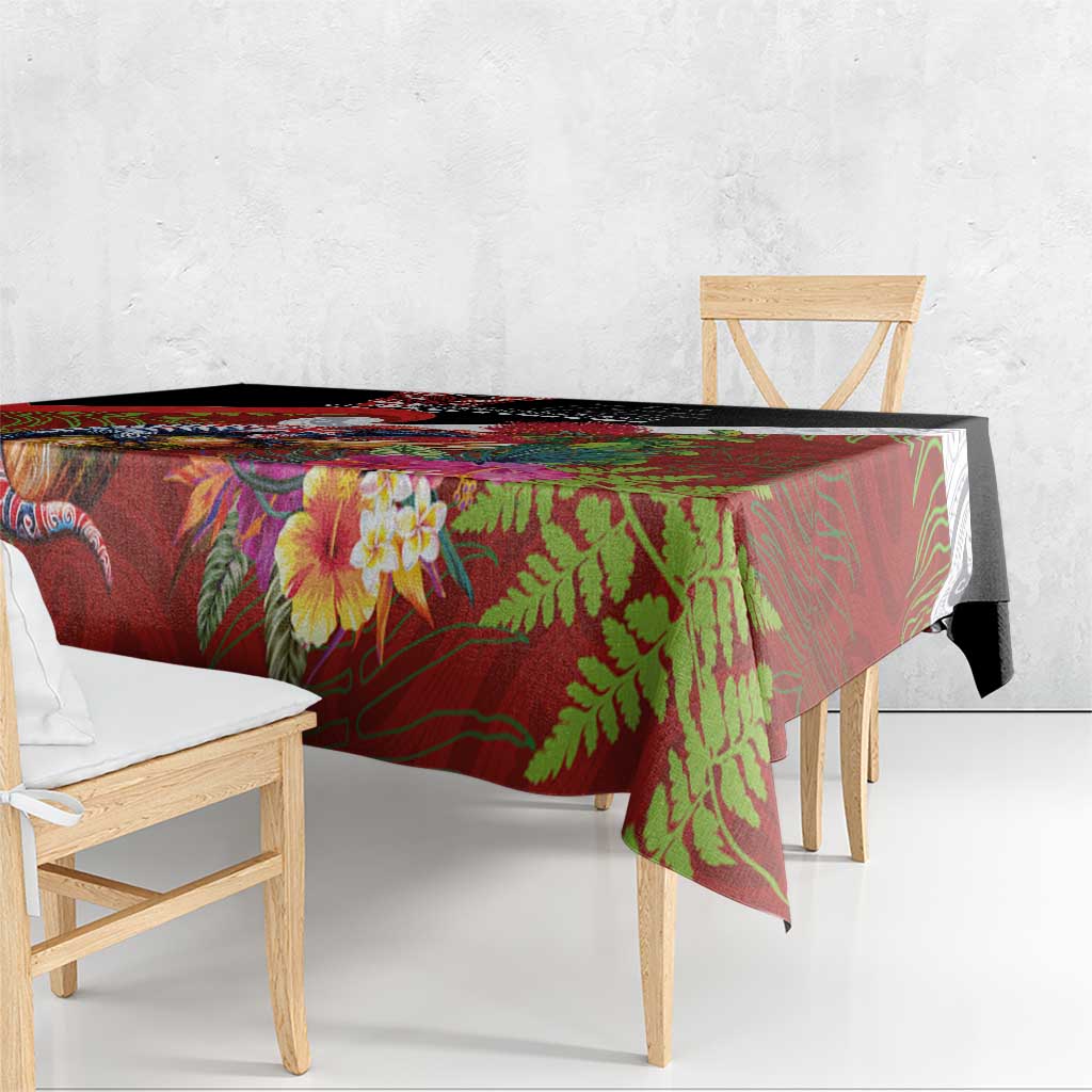 Aotearoa Toitu Te Tiriti Tablecloth Waitangi-Honour The Treaty NZ Tuatara and Plants