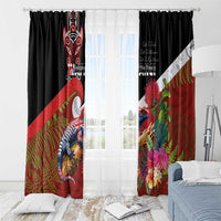 Aotearoa Toitu Te Tiriti Window Curtain Waitangi-Honour The Treaty NZ Tuatara and Plants LT03 - Polynesian Pride