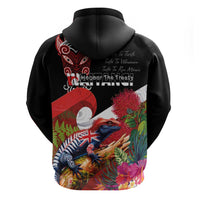 Aotearoa Toitu Te Tiriti Zip Hoodie Waitangi-Honour The Treaty NZ Tuatara and Plants LT03 - Polynesian Pride