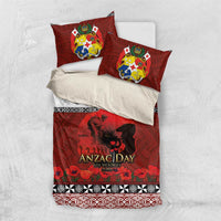 Tonga ANZAC Day Bedding Set Gallipoli Lest We Forget Ngatu Art Tribal
