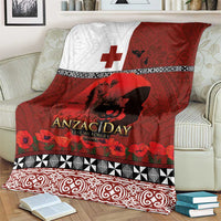 Tonga ANZAC Day Blanket Gallipoli Lest We Forget Ngatu Art Tribal