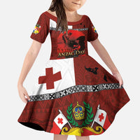 Tonga ANZAC Day Family Matching Puletasi and Hawaiian Shirt Gallipoli Lest We Forget Ngatu Art Tribal