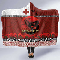 Tonga ANZAC Day Hooded Blanket Gallipoli Lest We Forget Ngatu Art Tribal