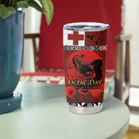 Tonga ANZAC Day Tumbler Cup Gallipoli Lest We Forget-Ngatu Art Tribal