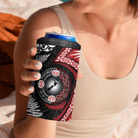 Tonga and New Zealand Together 4 in 1 Can Cooler Tumbler Ngatu Art Tribal-Maori Tattoo and Silver Fern LT03 - Polynesian Pride