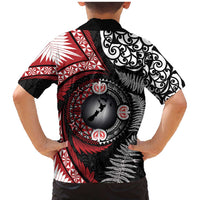 Tonga and New Zealand Together Family Matching Mermaid Dress and Hawaiian Shirt Ngatu Art Tribal Maori Tattoo and Silver Fern