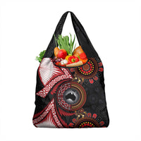 Tonga and Australia Together Grocery Bag Ngatu Art Tribal Aboriginal Tattoo Pattern
