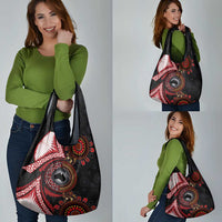 Tonga and Australia Together Grocery Bag Ngatu Art Tribal Aboriginal Tattoo Pattern