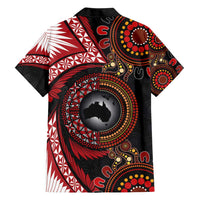 Tonga and Australia Together Hawaiian Shirt Ngatu Art Tribal Aboriginal Tattoo Pattern