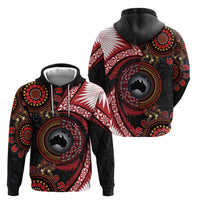 Tonga and Australia Together Hoodie Ngatu Art Tribal Aboriginal Tattoo Pattern