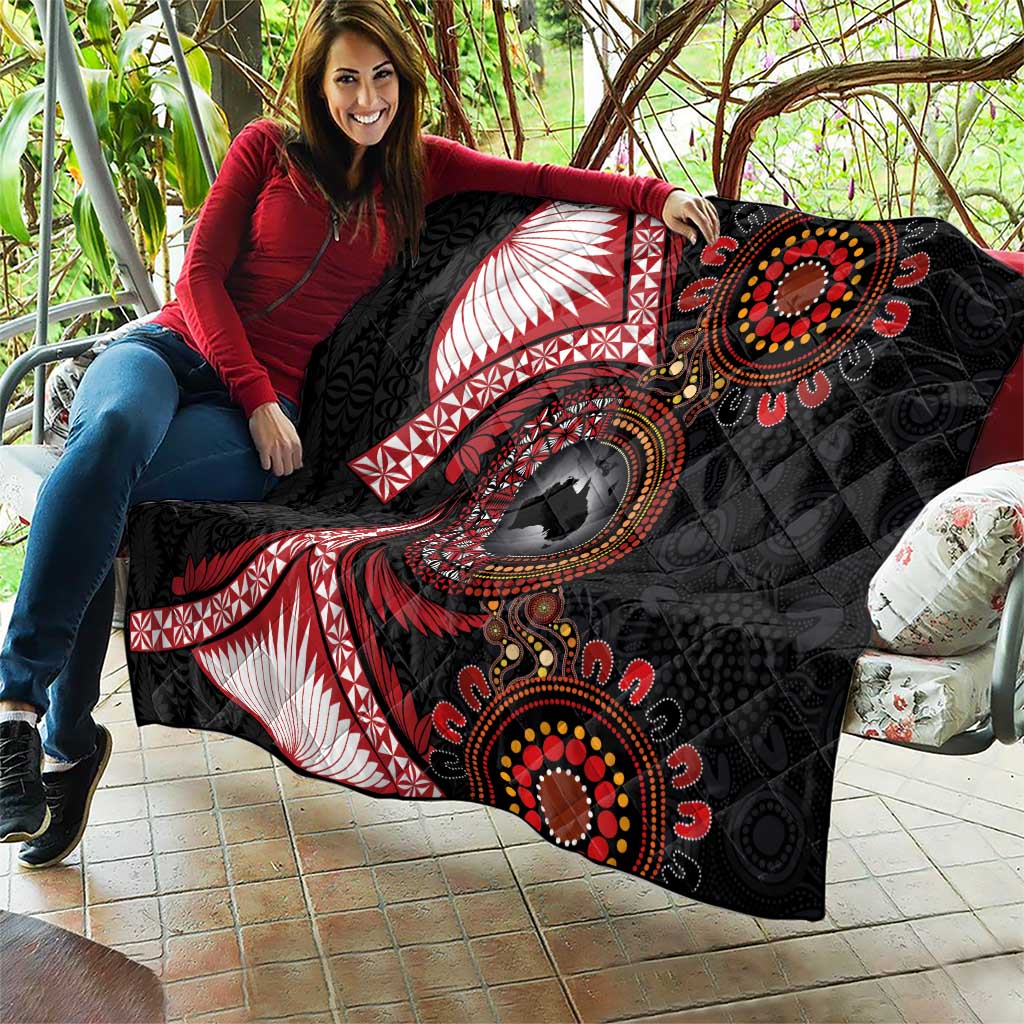 Tonga and Australia Together Quilt Ngatu Art Tribal Aboriginal Tattoo Pattern