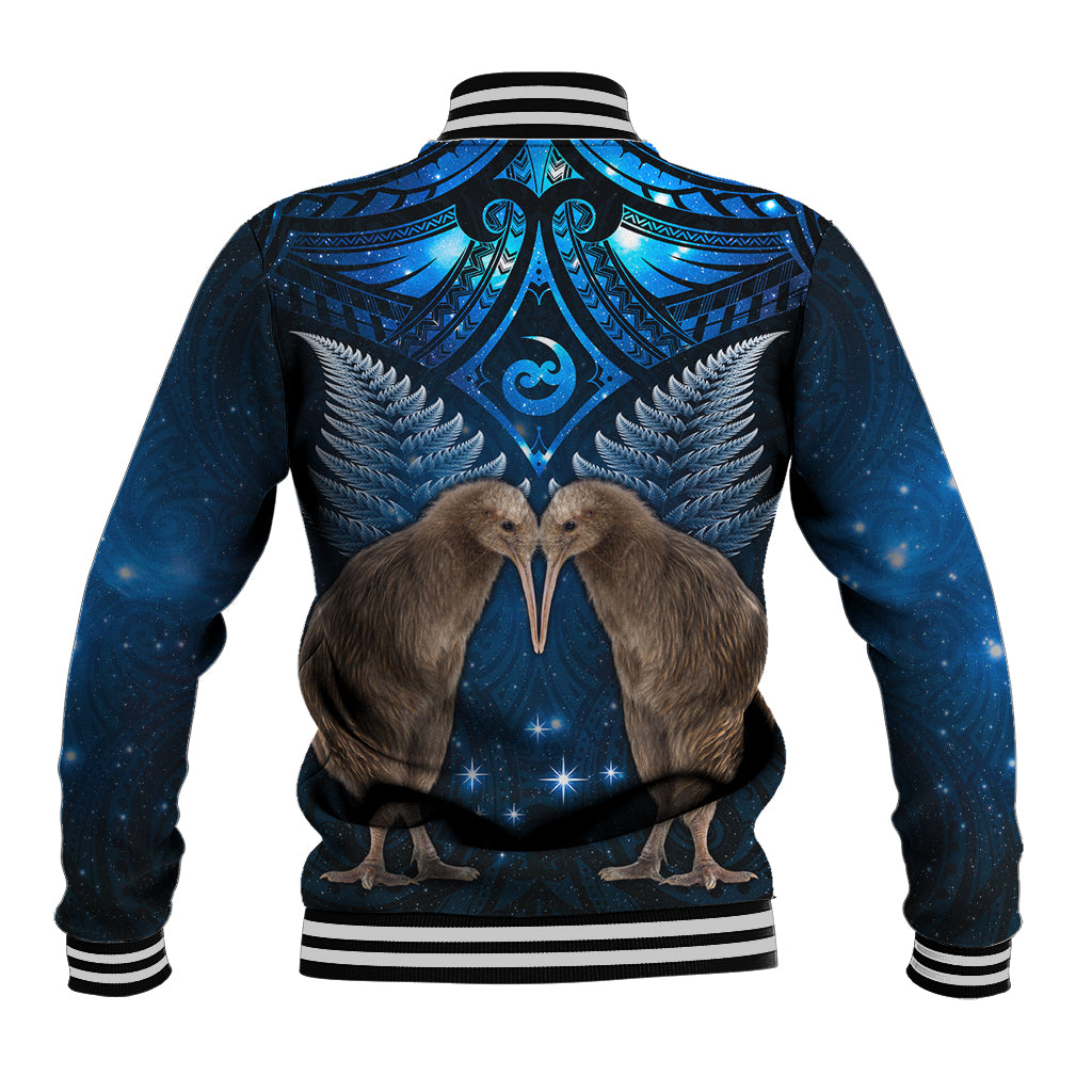 New Zealand Maori Matariki Baseball Jacket Hongi Kiwi Bird and Silver Fern LT03 - Polynesian Pride