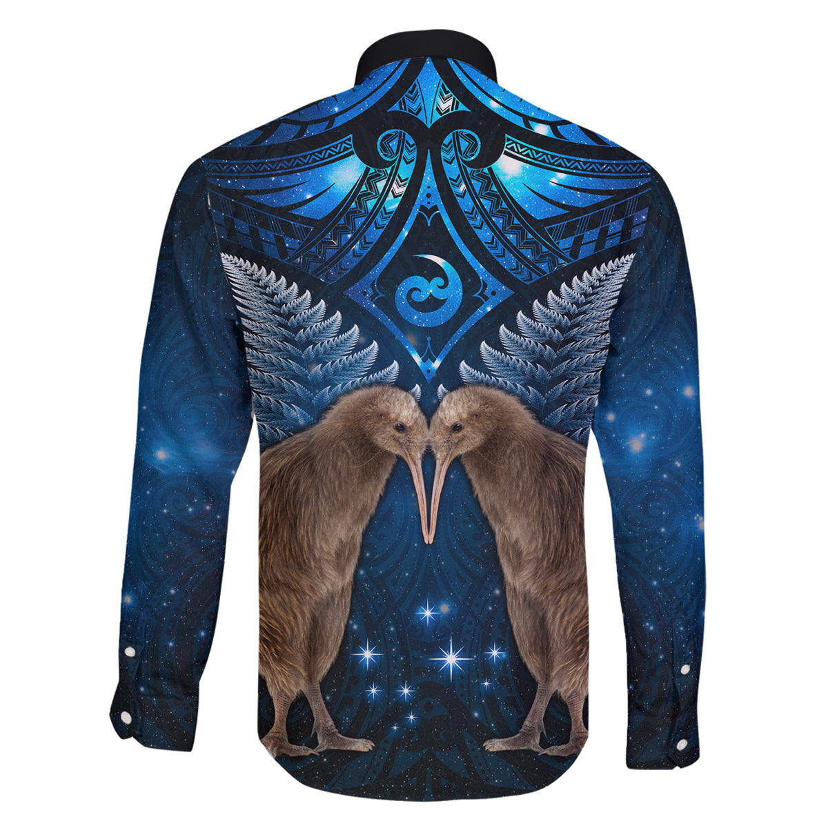New Zealand Maori Matariki Family Matching Mermaid Dress and Hawaiian Shirt Hongi Kiwi Bird and Silver Fern LT03 - Polynesian Pride