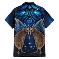 New Zealand Maori Matariki Family Matching Off Shoulder Short Dress and Hawaiian Shirt Hongi Kiwi Bird and Silver Fern LT03 - Polynesian Pride