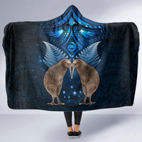 New Zealand Maori Matariki Hooded Blanket Hongi Kiwi Bird and Silver Fern LT03 - Polynesian Pride